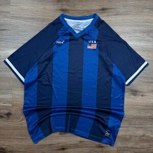 mitre usa blue striped USA‎ soccer jersey